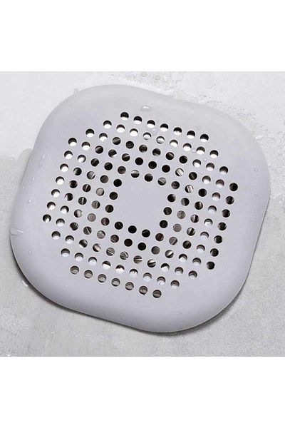 Choice M Gray Square Silicone Floor Drain Sticker Bathroom Sewer Hair Filter Drain Cover Home Bathroom Floo