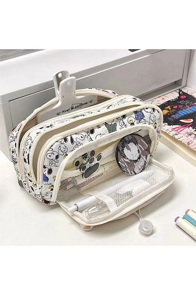 Choice Snoopy Pencil Bag Snoopy Pencil Case Drawstring Cartoon Pen Bag Large Capacity Women Students Girls