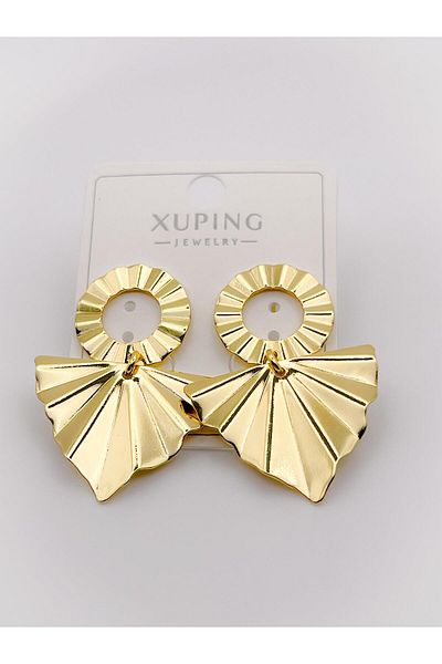 Trinos Steel Earrings Dangle Triangle Fan Earrings