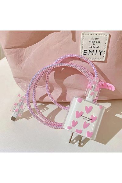 Choice Rose Red Love Case For Apple 18/20w Charger Protective Case Is Applicable To Iphone 14/13 Data Cable