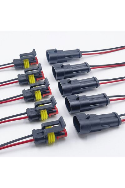 Choice 2pin 10pcs (5SETS) 10pcs (5SETS) 1/2/3/4 Pin Waterproof Connector, Electrical Terminal Quick Connect