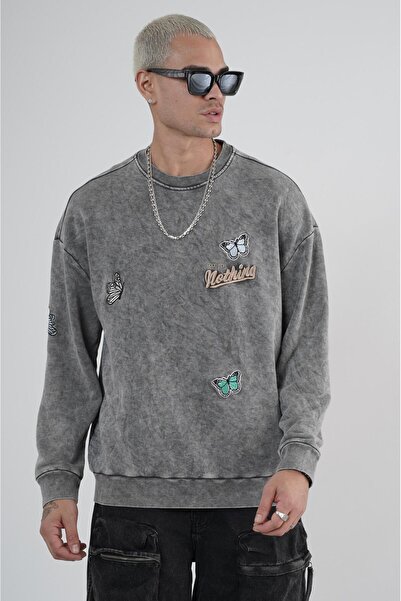 Butik TREND BİZ Велосипедний комір з вишивкою Oversize чоловічий світшот