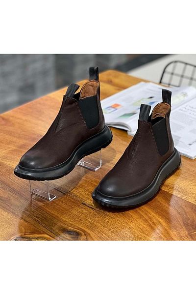 New Optimal Eva Sole Brown Nubuck Men's Genuine Leather Boots