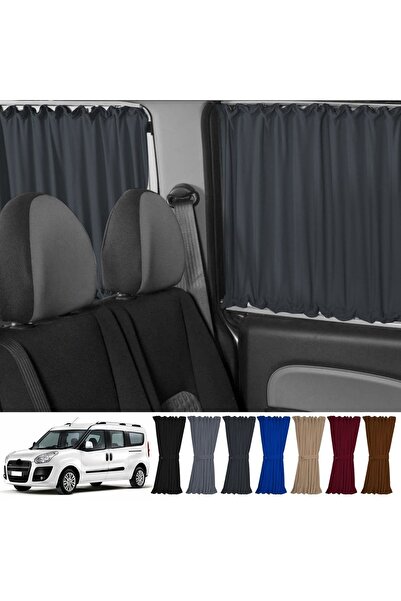 Oto Pandami Fiat Doblo Iı Uzun Şase 2010-2023 Uyumlu Füme Raylı Oto Perde Takımı