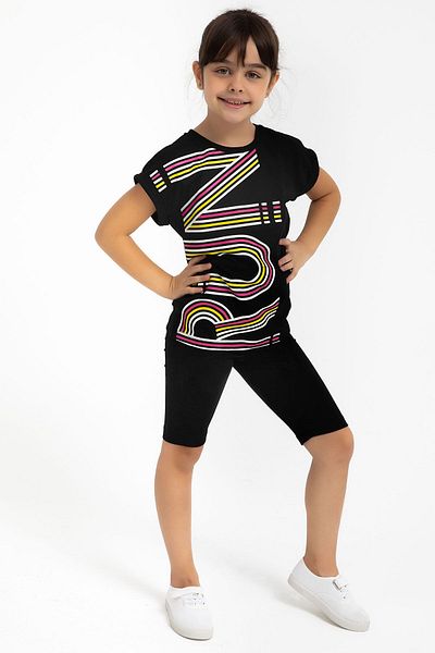 Rolypoly Girl's Black Bermuda Suit