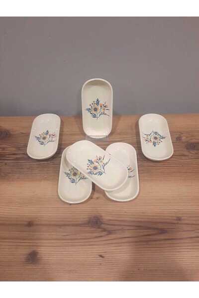 Keramika KERAMİKA KAYIK TABAK 6 ADET  16X8 CM PARLAK
