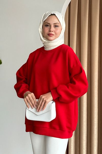 InStyle Raised Basic Red Sweat
