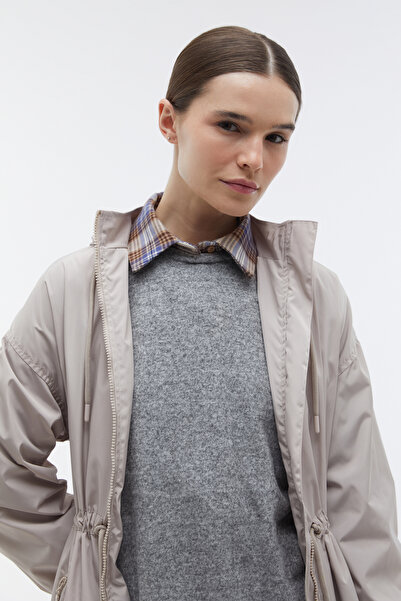 Mudo Waist Tied Hooded Long Rainbook