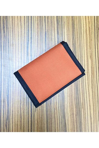 MENİSE Orange Velvet Sporty Wallet