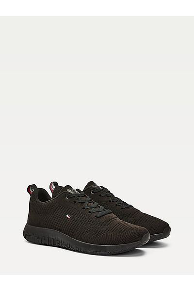 Tommy Hilfiger Pánské černé tenisky Corporate Knit Rıb Runner FM0FM02838