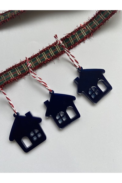 Bivalvia Accessories Ornament de brad de Crăciun din epoxid în formă de casă 6