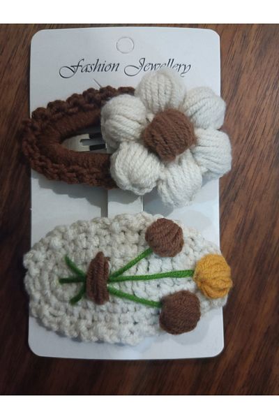 Handmade Set of 2 Knitted Handmade Buckles
