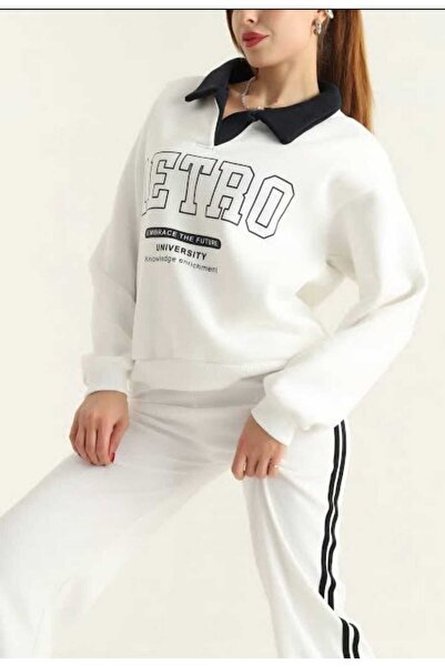 Retro ÜÇ İP ŞARDONLU BASKILI  SWEAT
