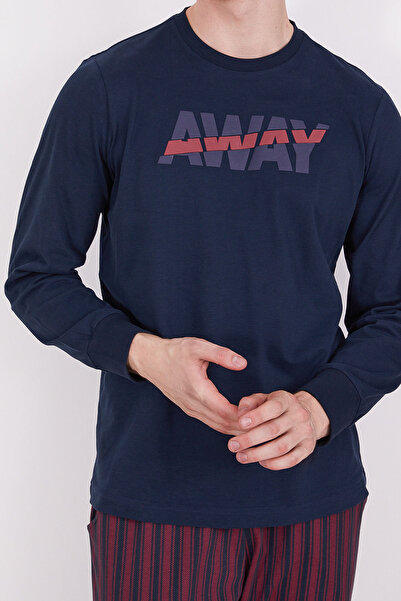 Arnetta Away Mavi Erkek Uzun Kol Pijama Takım