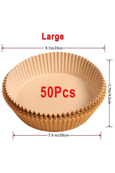 Choice Brown 50Pcs-20cm 50/100Pcs Air Fryer Disposable Paper Non-Stick Airfryer Baking Papers Round Air-Fry