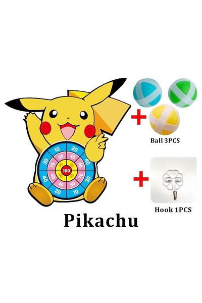 Choice Pokemon Children Cartoon Pikachu Squirtle Dart Board Sticky Ball Family Sports Game Interactive E...