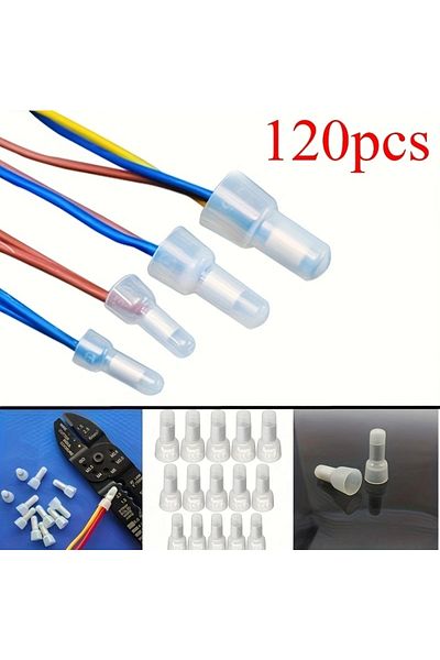 Choice 120pcs 120Pcs Closed End Crimp Cap 22-16 16-14 12-10 AWG Gauge Wire Connector Terminal
