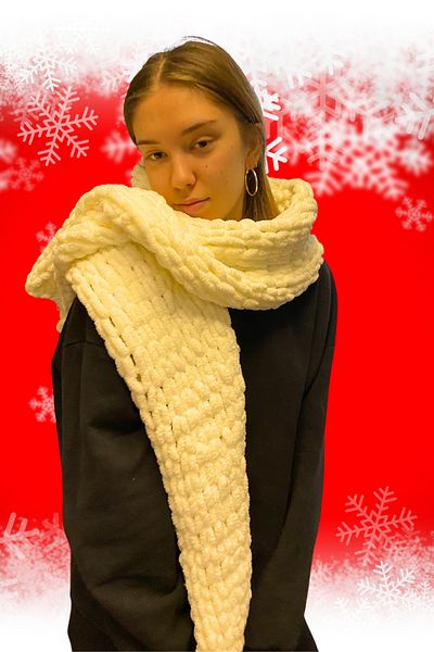 TULEK Ecru Colored Soft Balaklava - Scarf Beanie