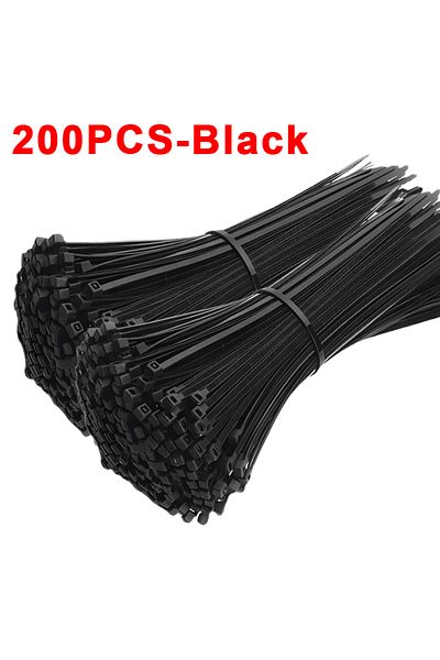 Choice 200/100Pcs Nylon Cable Ties Adjustable Self-locking Cord Ties Straps Fastening Loop Reusable Plas...
