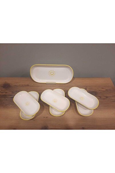 Keramika KERAMİKA KAYIK TAKIM TAKIMI 7 PARÇA GÜNEŞ YONCA KALP PARLAK