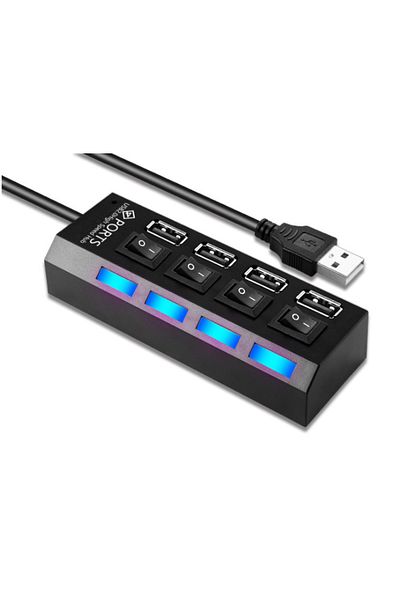 Choice Black 4port Usb Hub 4/7 Port Multiple Expander With On/off Switch Multi Usb Splitter Hub 4ports 7por