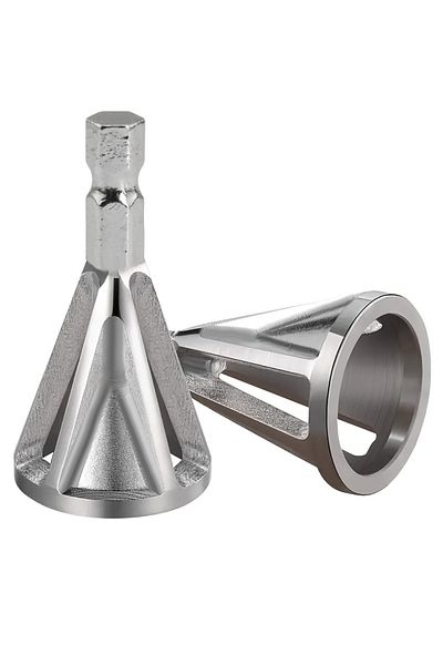 Choice Silver 1pc Chamfering Tool, Chuck Drill Tool, Metal Deburring External Chamfering Tool, Grinding Ang