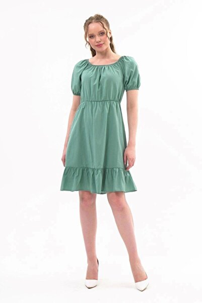 Apsen Collection فستان نسائي من Apsen بلون النعناع مع خصر مطاطي من القطن التي...