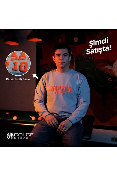 Gölge Store Design special imprimat în relief dorit | |   Hanorac Slimfit pentru bărbați și femei cu gât crew