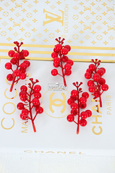 Yapay Çiçek Deposu Yapay Kafa Külah Kokina Yeni Yıl Süsü 11 cm 5li Paket