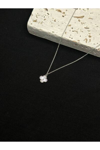 lysiaaccessory Minimal Yonca Kolye Silver