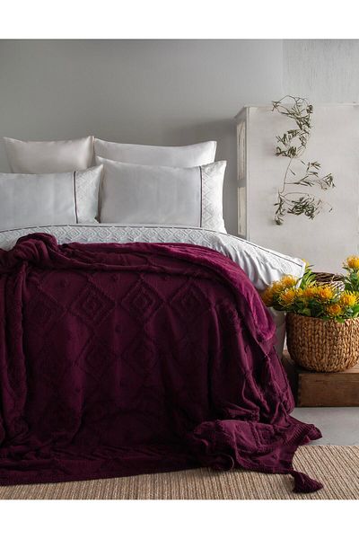 Apricitas HOME Ellion Cherry Double Knitwear Blanket Bedding Set