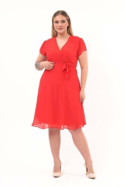 morise Apsen Women's Pomegranate Flower Double-Breasted Neckline Waist Belt D...