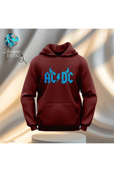 Gölge Store AC-DC Metallica Shiny Slimfit Hooded Hoodie - Мъжки и дамски суитшърт