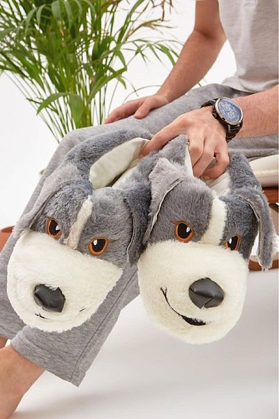 İpek Unisex Silk Dog βελούδινα αφράτα ελαφριά παπούτσια για το σπίτι - Παντόφλες (Αγοράστε ένα μέγεθος μεγαλύτερο)