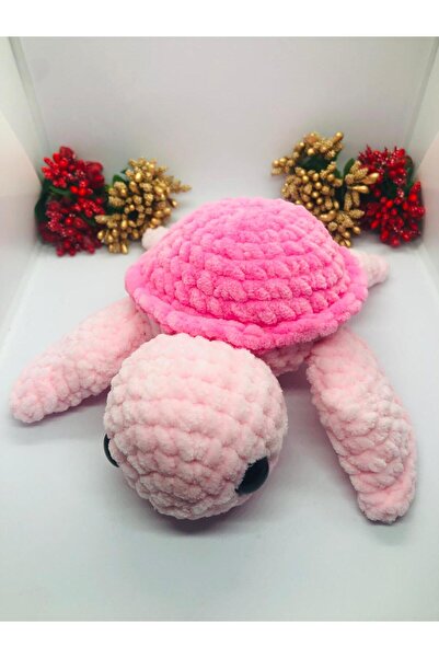 İnDerin Sevimli Pembe Yavru Kaplumbağa Caretta Caretta Crochet Amigurumi Turt...