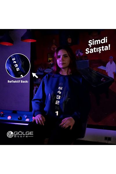 Gölge Store Men's Women's Sweatshirt - Gear Shift Layout, Reclective Print, Special Design, Slimfit Hooded Hoodie