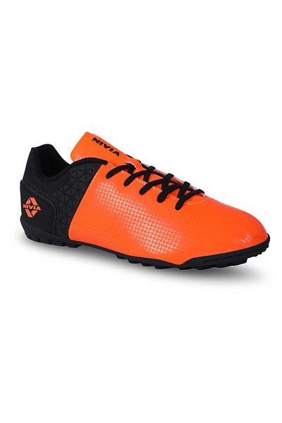 Nivia Aviator 2.0 Football Shoes | Orange/black | 6 Uk/7 Us | Synthetic Leather | Waterproof