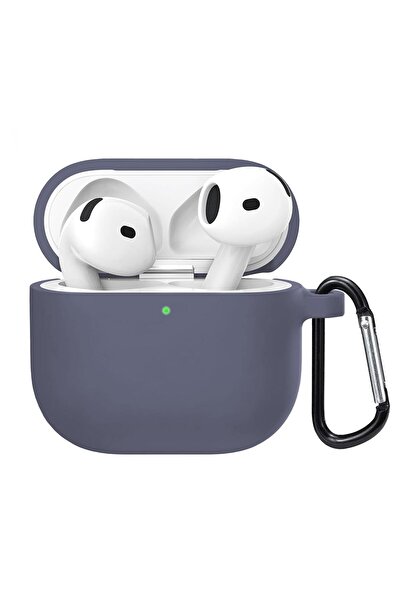 Microsonic Airpods 4.Nesil / ANC Liquid Silicone Lansman Lavanta Grisi