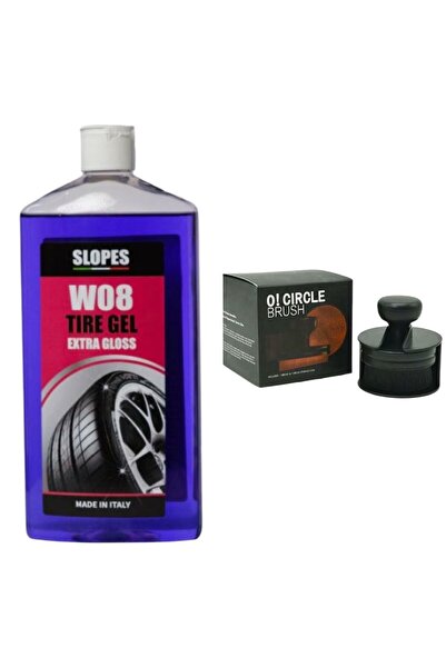 slopes W08 Tyre Gel Lastik Parlatıcı Jel 500ml Ve Lastik parlatma Fırçası