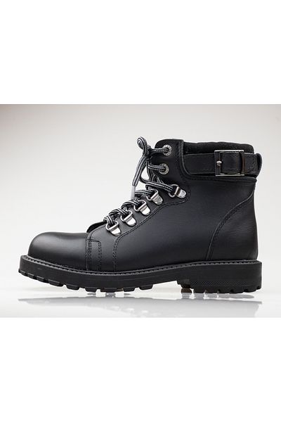 JOJO KIDS unisex παιδικές μπότες από γνήσιο δέρμα, μπότες με κορδόνια με φερμουάρ, μπότες με επένδυση από γούνα