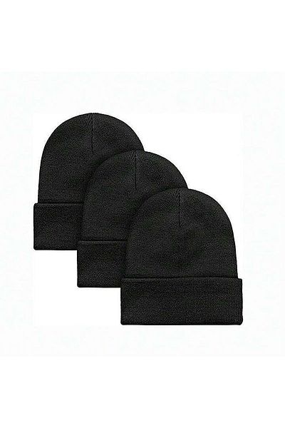 Eke Tekstil Unisex skládaný černý 3dílný baretový set