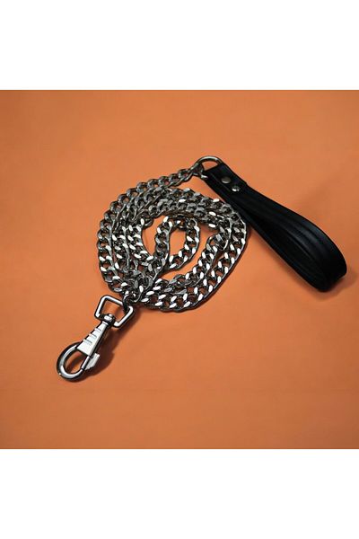 Anatolia Large Breed Leather Handle Dog Walker Chain (100cm)