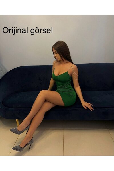 LAST POINT LİFE Жіноча міні-сукня з каменем на бретельках