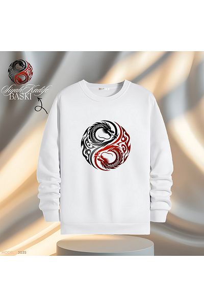 Gölge Store Hanorac Slimfit pentru bărbați și femei - decolteu, imprimeu Dragon Velvet, design special