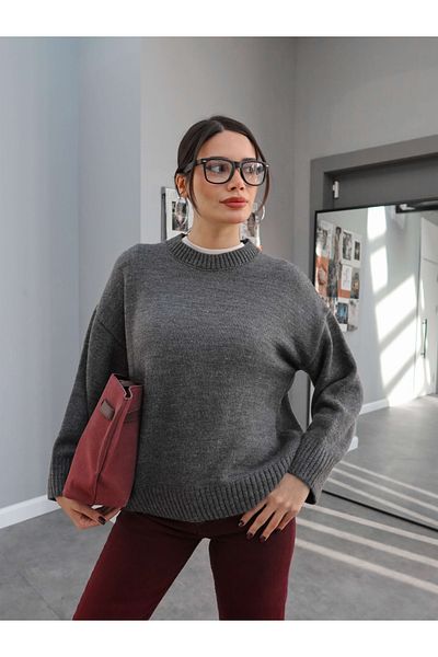 ESRAHELVACI Crew Neck Basic Knitwear Sweater