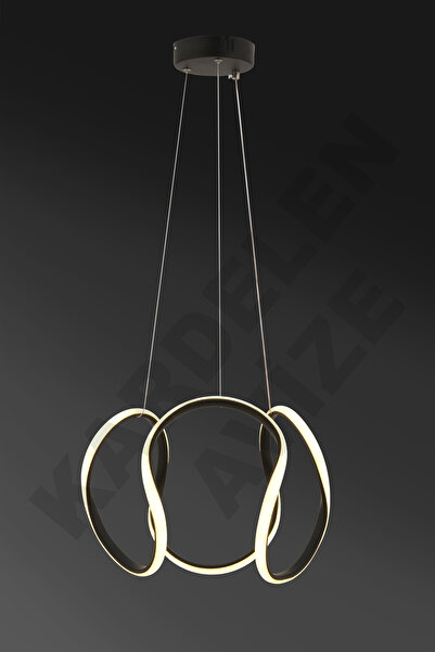 KARDELEN AYDINLATMA AVİZE Kardelen 3 renkli Siyah Damla Sarkıt Modern Led Avize