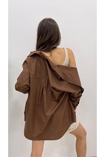 MODA Nazline Γυναικείο Oversize Basic μακρυμάνικο πουκάμισο