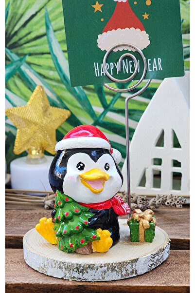 Rota Hediyelik Christmas Note Holder Penguin Note Photo Holder New Year Gift Office Decor Ornament