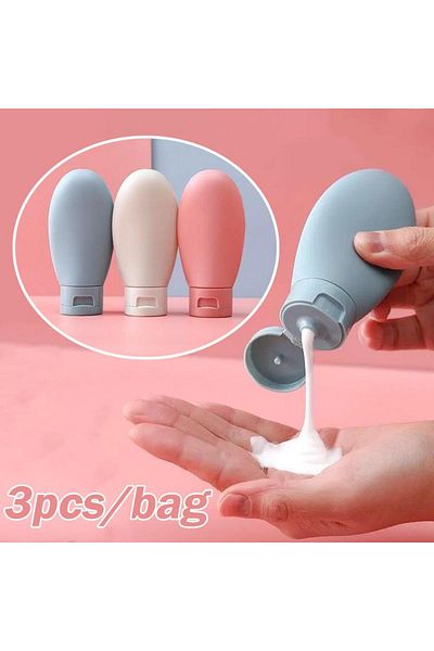 çeçem ticaret 3Pcs Refillable, Portable, Travel Multipurpose Cosmetic Bottle Set |   Empty Cream Pack
