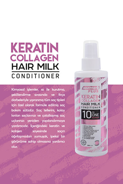 Softto Plus Kimyasal Işlem Görmüş Ve Aşırı Yıpranmış Saçlara Özel Keratin & Collagen Saç Bakım Sütü 200ml